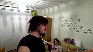 Leeds nerd bangs and cums, first time british amateurs tricked into group blowjob facial