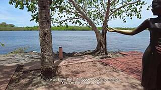 Horny photographer licks teen pussy outdoors again