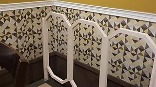 brunette friend visits home and gets sensual fucking with natural tits