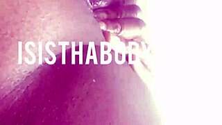 Ejaculate tattooed black girl masturbates