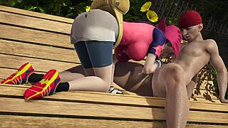 I kiss may from team magma and she gives me a handjob then blowjob.