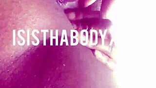 Ejaculate tattooed black girl masturbates