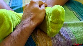 i give my girlfriend's slutty friend a massage and fuck her pussy feet and socks