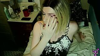 Beautiful shemale Jessica unloads a creamy facial and swallows