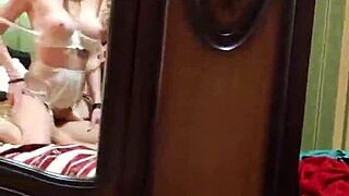 brunette violinist sucks cock sloppy and fucks in poses for cum in mouth 💦