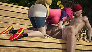 I kiss may from team magma and she gives me a handjob then blowjob.