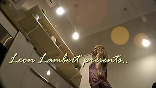 Hot babe girlfriend flashing in kitchen for casting audition in sundress