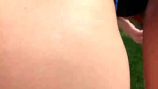 A quick outdoor encounter behind the house while grilling with friends.