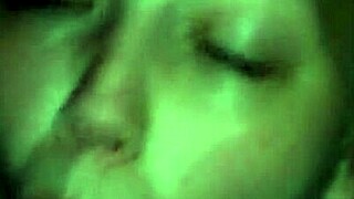 A plump amateur woman performs an oral session on a man