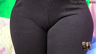Wow, check out this pregnant camel toe in the bedroom!
