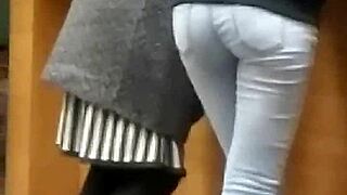 Why Hide Those Young Teen Legs in Tight Jeans on Candid Camera?