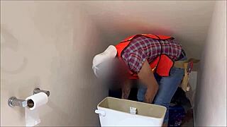 The handsome plumber comes to rescue gay amateur with his huge cock!