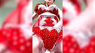 Up close and personal with red xxx masturbating with toys