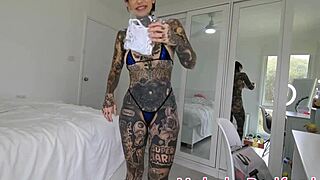 wow, check this metallic blue micro bikini haul by melody radford! 🥰