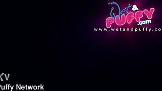 Wet and Puffy Blonde Strips for Intense Solo Squirting Orgasm Action.