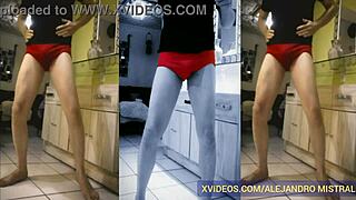 Mature Gay Man Massages Big Cock In Underwear