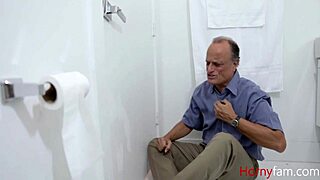 stepmom sucks and licks her big tits while being a mature cougar