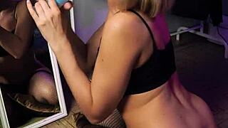 Curvy girl decedent round booty and cops to stick shaped prop