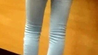 Why Hide Those Young Teen Legs in Tight Jeans on Candid Camera?
