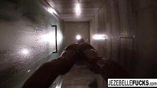 sexy jezebelle bond films herself masturbating in the bath nude