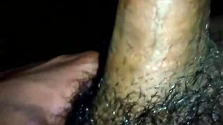 A plump amateur woman performs an oral session on a man