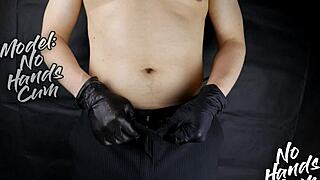 Butler In Uniform And Gloves Masturbating A Big Fat Cock At Mistress's Request For Orgasm