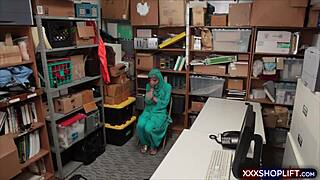 cute hijab chick gets rough fucking in shop