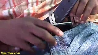 crazy african milf gets rough banged in backseat of car