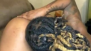 Ebony Teen's Pussy Eaten from Back by Honey Cocane