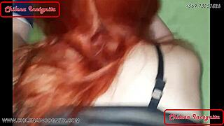 redhead's anus overflows with cum after intense creampie