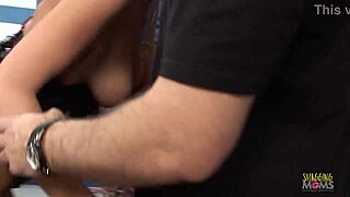 Tattooed brunette milf Tammie Lee in leggings gets ass licked, sandwiched, and double penetrated for a cumshot in threesome