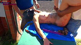 danna the hot mexican wife gets humiliated and fucked in public bondage