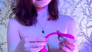 Busty Elf Oiled Handjob Titfucks Massive Cock Till Cum on Tits During Vibrator Masturbation