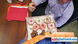 Is this gay office sex after donuts the hottest thing ever?