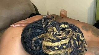 Ebony Teen's Pussy Eaten from Back by Honey Cocane