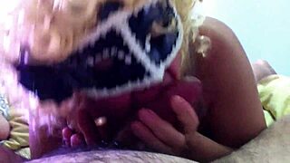 girlfriend gives masked blowjob to friend, is it amateur or european passion?