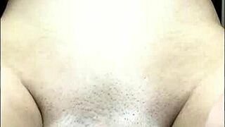 Young Japanese guy stroking his smooth cock solo