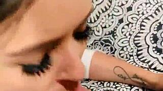 sexy latina wife gets deepthroat blowjob and big cock facial