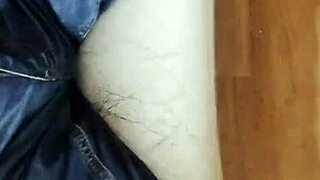 Woman Peeing In Jeans On Sofa