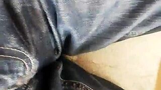 Woman Peeing In Jeans On Sofa