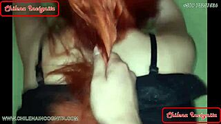 redhead's anus overflows with cum after intense creampie