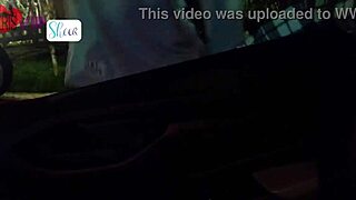 Cristina Almeida stars in her first public gangbang, filmed by husband in outdoor voyeur trailer