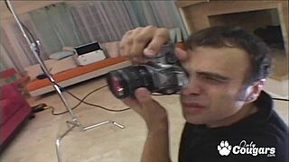 Lola Banks casually spreads her legs for a hard dick blowjob and cumshot.