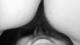 Retro threesome hairy pussies get licked