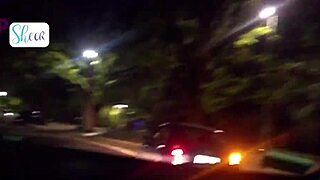 Cristina Almeida stars in her first public gangbang, filmed by husband in outdoor voyeur trailer