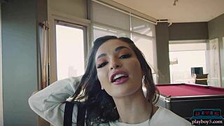 Petite latina babe emily willis gets naked for american football.