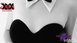 Andy Hot Dressed as Playboy Bunny Sucks Huge Cock