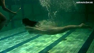 Bad Quality Underwater Lesbian Show Turns Into Steamy Blonde Teen Beach Action