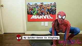 ImMeganLive in superheroine roleplay, riding and doggystyle in lingerie.