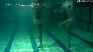 Bad Quality Underwater Lesbian Show Turns Into Steamy Blonde Teen Beach Action